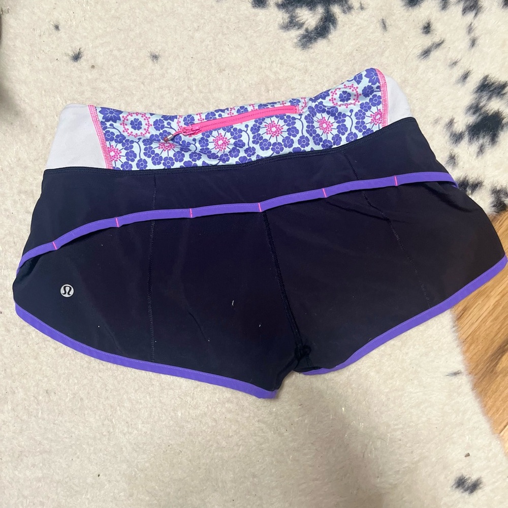 lululemon athletica Black and Purple Athletic Shorts